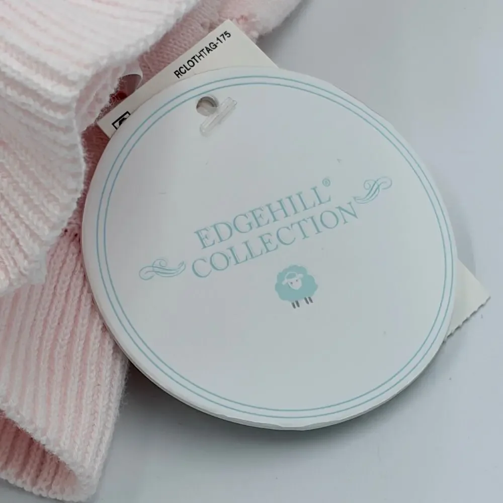 Edgehill Collection Baby Blanket Pink Ruffle Knit Cotton 40x30 NWT